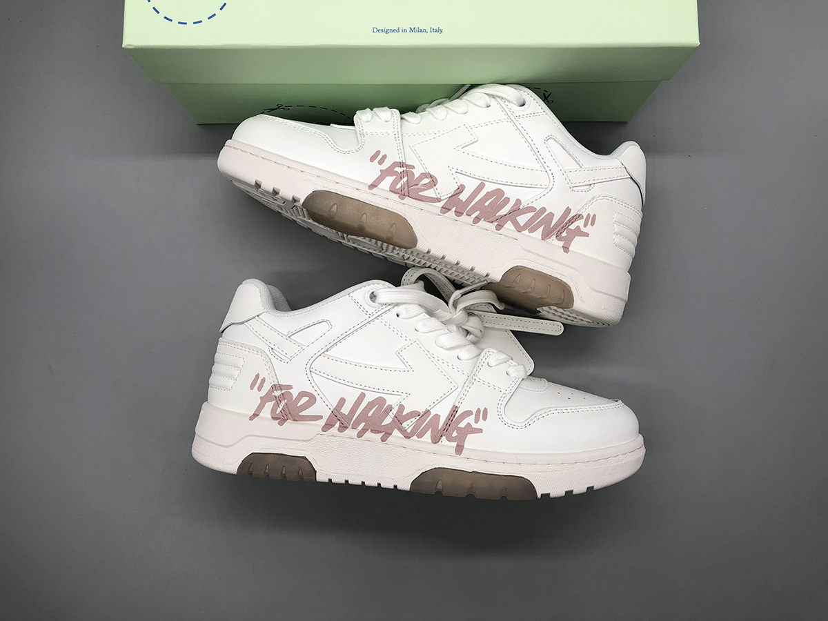 OFF-WHITE Out Of Office OOO For Walking White White Pink Size: 36-47