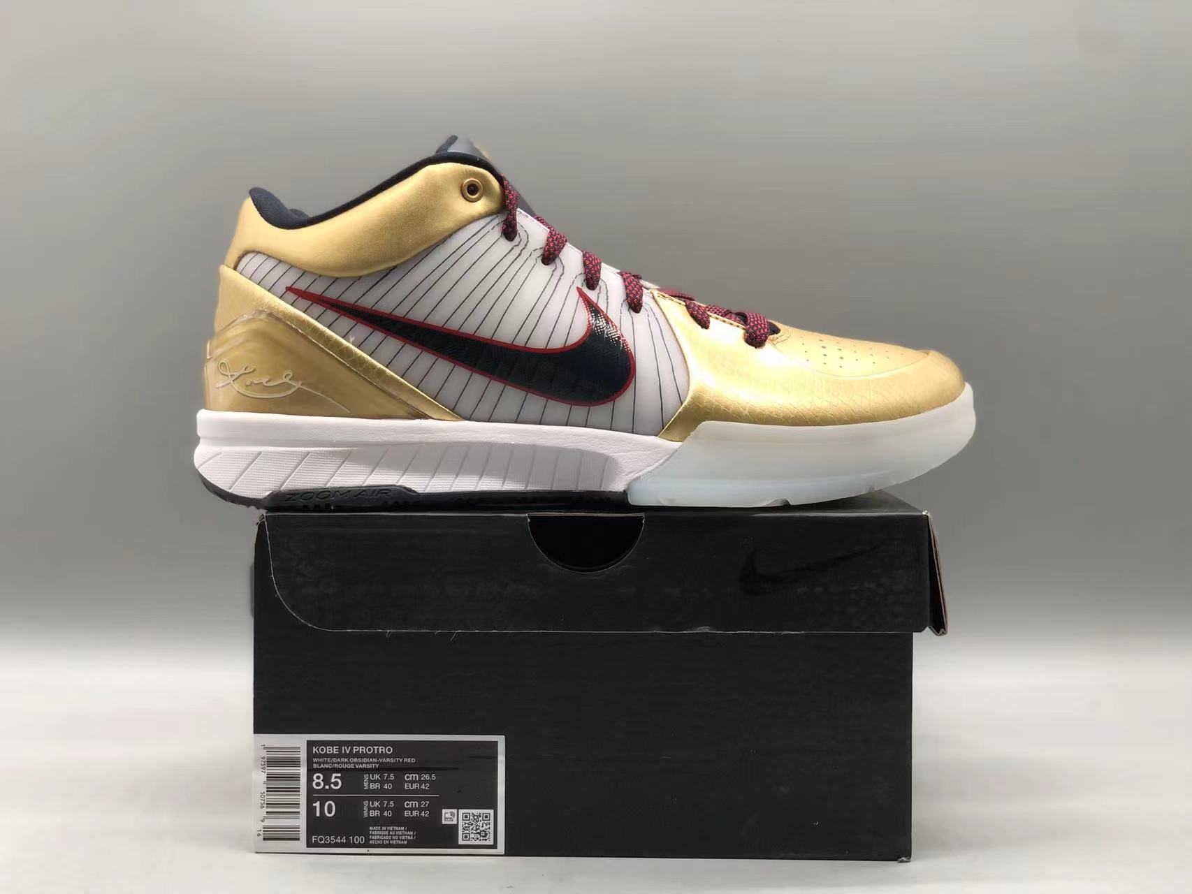 Nike Kobe 4 Protro Gold Medal FQ3544-100 Size: 40-48.5