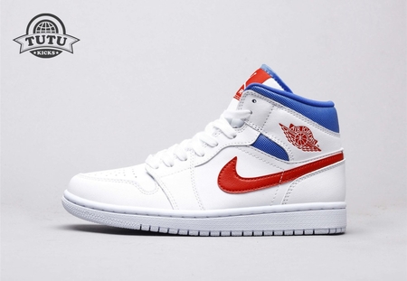 Air Jordan 1 Mid White Red Royal 36-46