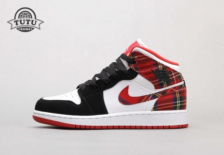 Air Jordan 1 Mid White Plaid 36-40