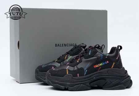 Balenciaga Triple S Allover Logo Black Rainbow (W) SIZE: 35-45