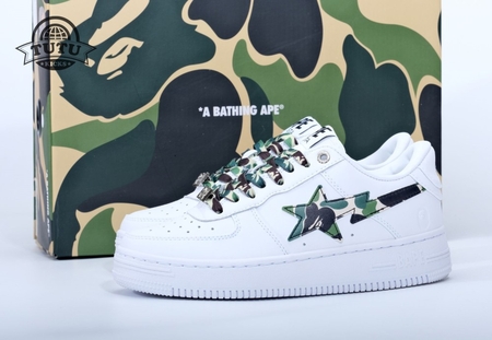 Bape Sta Low White ABC Camo Green Size 36-45